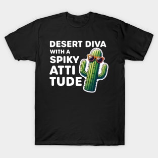 Desert Diva Cactus Sunglasses - Spiky Attitude Funny Plant T-Shirt